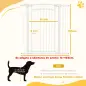 Puerta para Perros con Ancho Ajustable 76-104 cm Barrera de Seguridad con 2 Extensiones y Doble Bloqueo Blanco