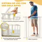 Puerta para Perros con Ancho Ajustable 76-104 cm Barrera de Seguridad con 2 Extensiones y Doble Bloqueo Blanco