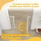 Barrera de Seguridad para Perros con Ancho Ajustable 76-104 cm con 2 Extensiones para Escalera Puerta Blanco
