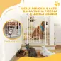 Barrera de Seguridad para Perros con Ancho Ajustable 76-104 cm con 2 Extensiones para Escalera Puerta Blanco
