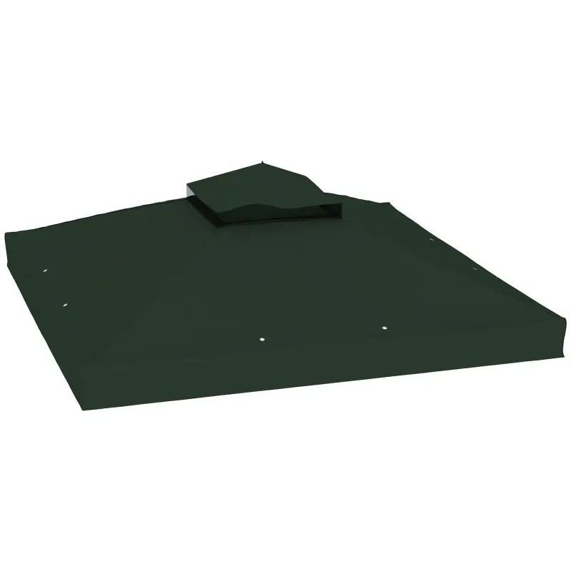 Toldo de Recambio 3x3 m con Techo Doble con Orificios de Drenaje y Protección UPF30+ Verde Solo Toldo NO Incluye Marco Toldo de Recambio 3x3 m con Techo Doble con Orificios de Drenaje y Protección UPF30+ Verde Solo Toldo NO Incluye Marco