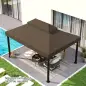Toldo de Recambio 4x3 m con Techo Doble con Orificios de Drenaje y Protección UPF30+ Crema Solo Toldo NO Incluye Marco