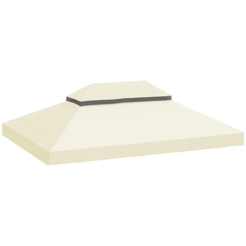 Toldo de Recambio 4x3 m con Techo Doble con Orificios de Drenaje y Protección UPF30+ Crema Solo Toldo NO Incluye Marco