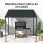 Pérgola de Pared 2,4x2,4 m con Techo Inclinado Protección UV 30+ Impermeable Marco de Metal Gris Oscuro