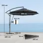 Parasol de Jardín Excéntrico Sombrilla con Funda para Sombrilla Protección UV 50+ y Base Cruzada Ø290x243 cm Gris Oscuro Parasol de Jardín Excéntrico Sombrilla con Funda para Sombrilla Protección UV 50+ y Base Cruzada Ø290x243 cm Gris Oscuro