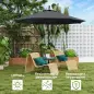 Parasol de Jardín Excéntrico Sombrilla con Funda para Sombrilla Protección UV 50+ y Base Cruzada Ø290x243 cm Gris Oscuro Parasol de Jardín Excéntrico Sombrilla con Funda para Sombrilla Protección UV 50+ y Base Cruzada Ø290x243 cm Gris Oscuro