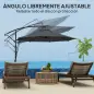 Parasol de Jardín Excéntrico Sombrilla con Funda para Sombrilla Protección UV 50+ y Base Cruzada Ø290x243 cm Gris Oscuro Parasol de Jardín Excéntrico Sombrilla con Funda para Sombrilla Protección UV 50+ y Base Cruzada Ø290x243 cm Gris Oscuro