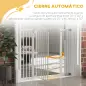 Puerta para Perros con Ancho Ajustable 76-104 cm Barrera de Seguridad para Perros con 2 Extensiones Blanco