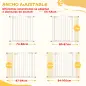 Puerta para Perros con Ancho Ajustable 76-104 cm Barrera de Seguridad para Perros con 2 Extensiones Blanco