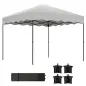 Carpa Plegable 3x3m con Protección UV Altura Ajustable y Bolsa con Ruedas para 6-9 Personas Blanco