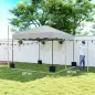 Carpa Plegable 3x3m con Protección UV Altura Ajustable y Bolsa con Ruedas para 6-9 Personas Blanco