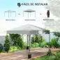 Carpa Plegable 3x3m con Protección UV Altura Ajustable y Bolsa con Ruedas para 6-9 Personas Blanco