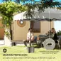 Carpa Plegable 3x3m con Protección UV Altura Ajustable y Bolsa con Ruedas para 6-9 Personas Blanco