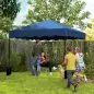 Carpa Plegable 3x3m con Protección UV Altura Ajustable y Bolsa con Ruedas para 6-9 Personas Azul Oscuro
