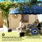 Carpa Plegable 3x3m con Protección UV Altura Ajustable y Bolsa con Ruedas para 6-9 Personas Azul Oscuro