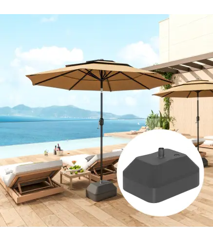 Base Rellenable para Sombrilla de Jardín Resistente y Estable Compatible con Postes de 38 mm y Sombrillas de 2,5 m
