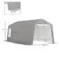 Carpa de Almacenamiento Exterior 3x6 m con Tela PE Resistente al Agua y Rayos UV Puerta Enrollable y Ventanas Gris