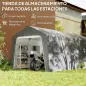 Carpa de Almacenamiento Exterior 3x6 m con Tela PE Resistente al Agua y Rayos UV Puerta Enrollable y Ventanas Gris