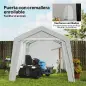 Carpa de Almacenamiento Exterior 3x6 m con Tela PE Resistente al Agua y Rayos UV Puerta Enrollable y Ventanas Gris