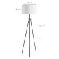 Lámpara de Pie con Trípode Metálico y Pantalla de Tela Diseño Elegante y Clásico Ø37x152 cm para Hogar u Oficina Lámpara de Pie con Trípode Metálico y Pantalla de Tela Diseño Elegante y Clásico Ø37x152 cm para Hogar u Oficina