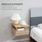 Set de 2 Mesitas de Noche Flotantes con 1 Cajón y Estante Abierto Diseño Moderno Montado en la Pared 35x32x22,5 cm Roble