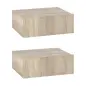 Set de 2 Mesitas de Noche Flotantes con 1 Cajón Diseño Montado en la Pared Estilo Moderno 40x30x15 cm Natural