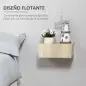 Set de 2 Mesitas de Noche Flotantes con 1 Cajón Diseño Montado en la Pared Estilo Moderno 40x30x15 cm Natural