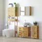 Armario de Baño de Bambú con Estantes Ajustables Mueble de Almacenaje para Salón Cocina Antivuelco 30x19,9x70 cm Natural