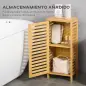 Armario de Baño de Bambú con Estantes Ajustables Mueble de Almacenaje para Salón Cocina Antivuelco 30x19,9x70 cm Natural