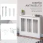 Cubierta de Radiador Blanco 90x18x84 cm Cubre Radiador de MDF Diseño Moderno Estante para Radiador Vertical para Salón Cubierta de Radiador Blanco 90x18x84 cm Cubre Radiador de MDF Diseño Moderno Estante para Radiador Vertical para Salón