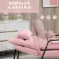 Sillón de Relax con Reposapiés Sillón Reclinable con Respaldo Ajustable Tapizado en Pana 68x91,5x88 cm Rosa