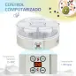 Máquina de Yogur con 7 Tarros de Cristal de 180 ml Termostato Ajustable Temporizador y Pantalla LED 24x24x13 cm Blanco