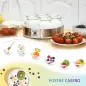Máquina de Yogur con 7 Tarros de Cristal de 180 ml Termostato Ajustable Temporizador y Pantalla LED 24x24x13 cm Blanco