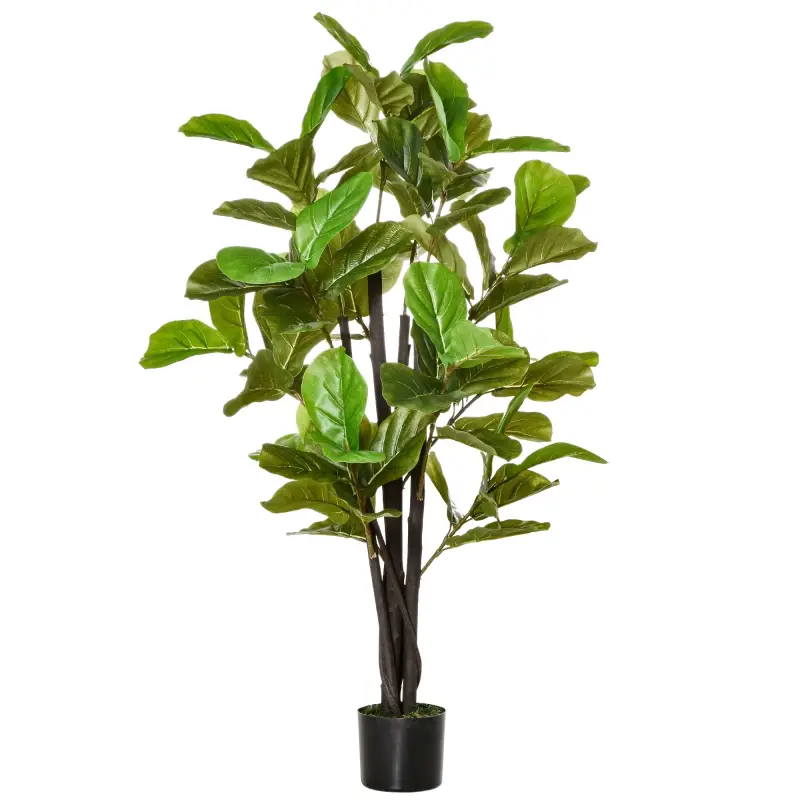 Ficus Artificial 130 cm Planta Artificial con 78 Hojas y Maceta para Interior Verde
