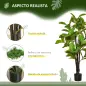 Ficus Artificial 130 cm Planta Artificial con 78 Hojas y Maceta para Interior Verde