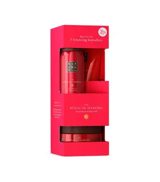 RITUALS THE RITUAL OF AYURVEDA TRATAMIENTO 1UN + CREMA CORPORAL 1U + EXFOLIANTE CORPORAL 1U + ESPUMA DE BAÑO 1U
