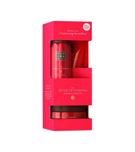 RITUALS THE RITUAL OF AYURVEDA TRATAMIENTO 1UN + CREMA CORPORAL 1U + EXFOLIANTE CORPORAL 1U + ESPUMA DE BAÑO 1U
