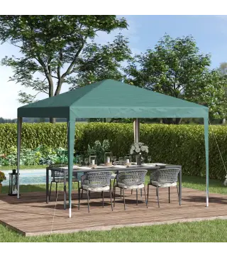 Carpa Plegable 3x3 m con Bolsa de Transporte Altura Ajustable Anti-UV e Impermeable para Terraza Patio Playa Verde