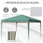 Carpa Plegable 3x3 m con Bolsa de Transporte Altura Ajustable Anti-UV e Impermeable para Terraza Patio Playa Verde Carpa Plegable 3x3 m con Bolsa de Transporte Altura Ajustable Anti-UV e Impermeable para Terraza Patio Playa Verde