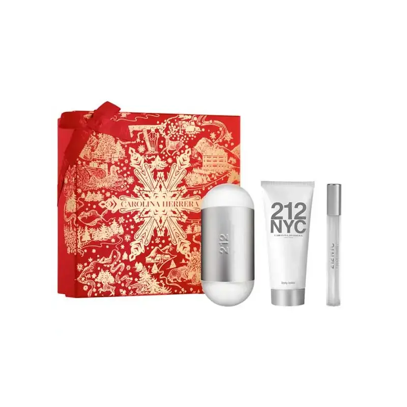 CAROLINA HERRERA 212 EAU DE TOILETTE 100ML VAPORIZADOR + LOCION CORPORAL PERFUMADA 1U + VIAL 10ML VAPORIZADOR