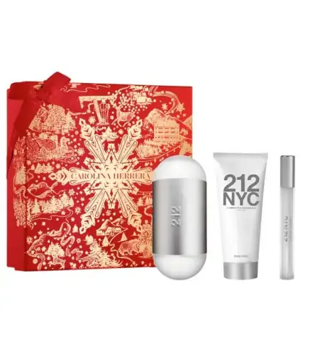 CAROLINA HERRERA 212 EAU DE TOILETTE 100ML VAPORIZADOR + LOCION CORPORAL PERFUMADA 1U + VIAL 10ML VAPORIZADOR