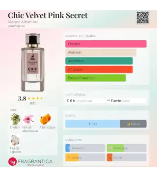 MAISON ALHAMBRA VELVET PINK SECRET CHIC EAU DE PARFUM 100ML