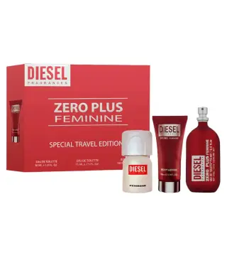 DIESEL ZERO PLUS FEMININE EAU DE TOILETTE 75ML + CREMA CORPORAL PERFUMADA 100ML + EAU DE TOILETTE 30ML VAPORIZADOR