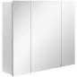 Mueble de Baño con Espejo Mueble de Pared para Baño con 3 Puertas y Estantes Internos Ajustables 70x15x60cm Blanco