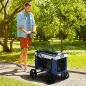 Cochecito para Perros Plegable con Vagón Desmontable 4 Puertas con Cremallera 2 Correas de Seguridad y Cojín Azul Cochecito para Perros Plegable con Vagón Desmontable 4 Puertas con Cremallera 2 Correas de Seguridad y Cojín Azul