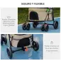 Carrito para Perros Plegable Cochecito para Mascotas con 2 Correas de Seguridad Cojín y Marco de Acero Caqui Carrito para Perros Plegable Cochecito para Mascotas con 2 Correas de Seguridad Cojín y Marco de Acero Caqui