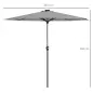 Sombrilla de Jardín con Luces LED Solares Ø265x240 cm con Manivela Manual para Terraza Piscina Patio Gris Claro