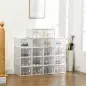 Organizador de Zapatos Modular Estantería Modulable con 18 Cubos Puertas Magnéticas 28x36x21 cm Transparente