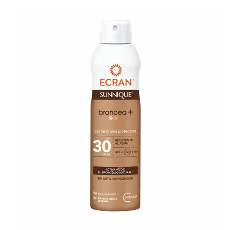 ECRAN SUNNIQUE BRONCEA+ SPRAY SOLAR SPF30 RESISTENTE AL AGUA 250ML VAPORIZADOR