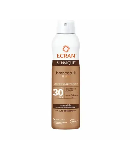 ECRAN SUNNIQUE BRONCEA+ SPRAY SOLAR SPF30 RESISTENTE AL AGUA 250ML VAPORIZADOR